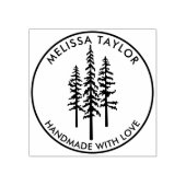 Rustieke Creëer Uw Eigen Pine Tree Familienaam Rubberstempel (Afrduk)