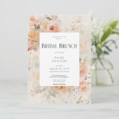 rustieke crème bloemig Lijst bruids brunch Kaart (Staand voorkant)