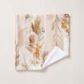 Rustieke Crème Boho Bloem Bad Handdoek (Wasdoekje)