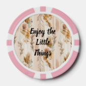 Rustieke Crème Boho Bloem Poker Chips (Voorkant)