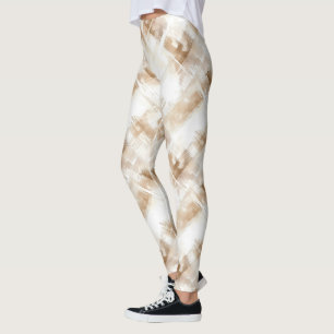 Rustieke Crème Bruine Strepen Leggings