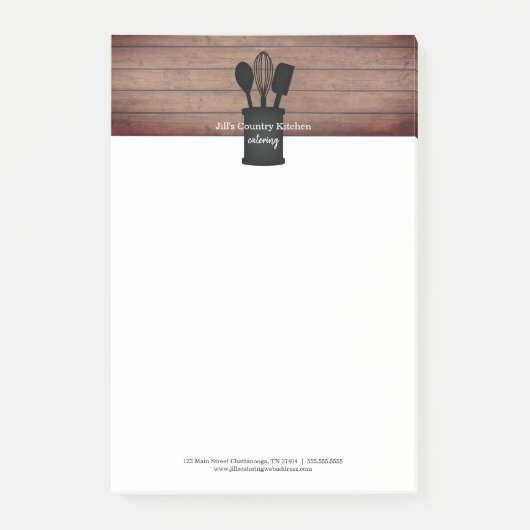 Rustieke Crock Wood Catering Restaurant Eten Post-it® Notes (Voorkant)