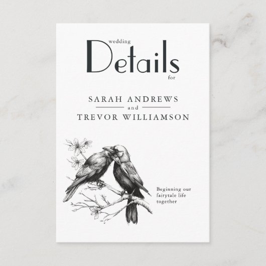 Rustieke Crow Lovers Informatiekaartje (Voorkant)