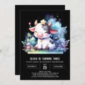 Rustieke Custom Koe Verjaardag Kaart (Voorkant / Achterkant)