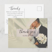 Rustieke Custom Photo Wedding Bedankt Briefkaart (Voorkant / Achterkant)