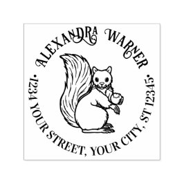 Rustieke Cute Eekhoorn met Notennaam Retouradres Zelfinktende Stempel