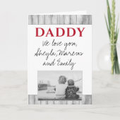 Rustieke Daddy Vaderdag zwart-wit foto Kaart (Voorkant)