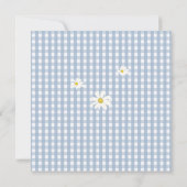 Rustieke Daisies Dusty Blue Gingham Vrijgezellenfe Kaart (Achterkant)