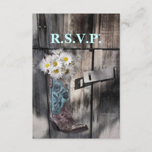 Rustieke Daisy Country Cowboy Bruiloft RSVP Reacti