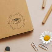 Rustieke Daisy Flower uit het bibliotheekboek Rubberstempel