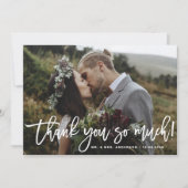 Rustieke dank u zo veel script foto bruiloft bedankkaart (Voorkant)