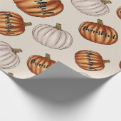 Rustieke "Dankbaar" Patroon met Kleurrijke Pompoen Cadeaupapier (Hoek)