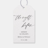 Rustieke de avond voor de generale repetie diner cadeaulabel (Achterkant)