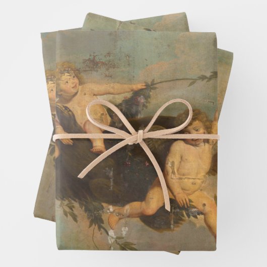 rustieke decoupage angels engel cherub inpakpapier vel (In situ)