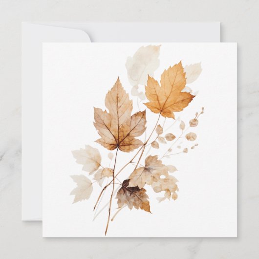 Rustieke delicate Bourgogne & Rust Fall Leaves Squ Kaart (Achterkant)