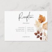 Rustieke delicate Bourgogne & Rust herfstbladeren Informatiekaartje (Voorkant)