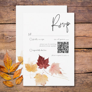 Rustieke delicate Bourgogne Rust Vallen bladeren Q RSVP Kaartje