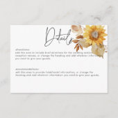 Rustieke delicate Herfst bloemenkrans Details Informatiekaartje (Voorkant)