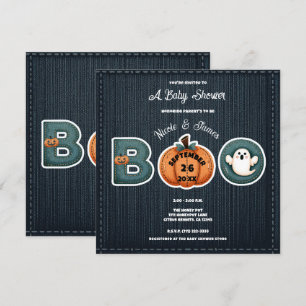 Rustieke denim spijkerbroek pompoen spook BOO baby Menu