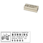Rustieke dennenappels | Bruiloft paar retour adres Rubberstempel (Gestempeld)