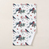 Rustieke dennenappels dennentakken bessen vogels | bad handdoek (Handdoek)