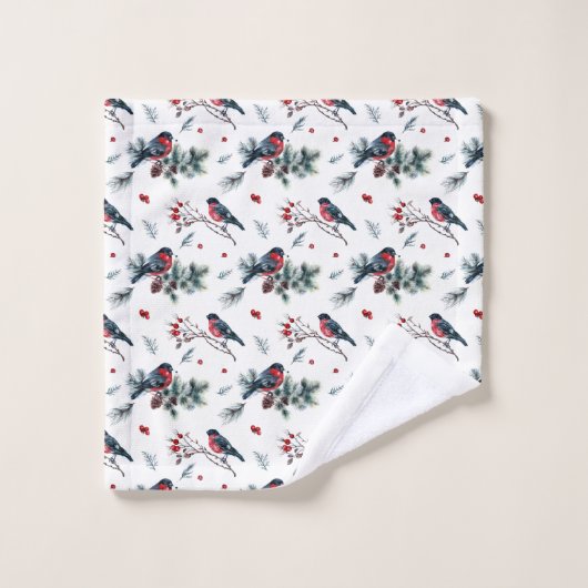 Rustieke dennenappels dennentakken bessen vogels | bad handdoek (Wasdoekje)