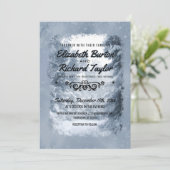 Rustieke dennenbomen Blauwe Winter Wonderland brui Kaart (Staand voorkant)