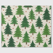 Rustieke dennenbomen Holiday Woodland Cadeaupapier (Vlak)