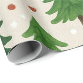 Rustieke dennenbomen Holiday Woodland Cadeaupapier (Rol Hoek)