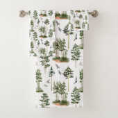 Rustieke dennenbomen patroon bad handdoek (Insitu)