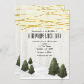 Rustieke dennenbomen Winter bruiloft December Snee Kaart (Voorkant / Achterkant)