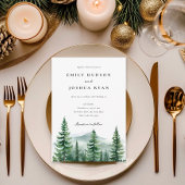 Rustieke dennenboom bos bruiloft kaart