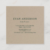 Rustieke dennenbos Logo Faux Kraft Vierkante Visitekaartje (Achterkant)