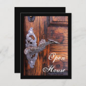 Rustieke deur open huis uitnodiging (Voorkant / Achterkant)