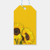 Rustieke donkere hout zonnebloem lichten bedankt cadeaulabel (Achterkant)