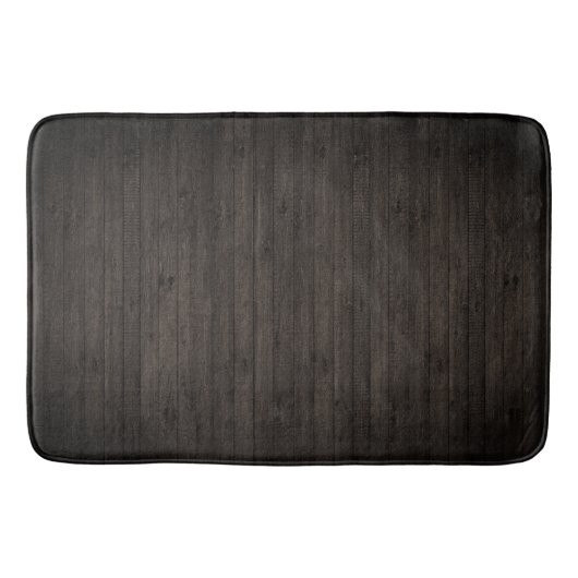 Rustieke donkere houten vloer dunne planken badmat (Voorkant)