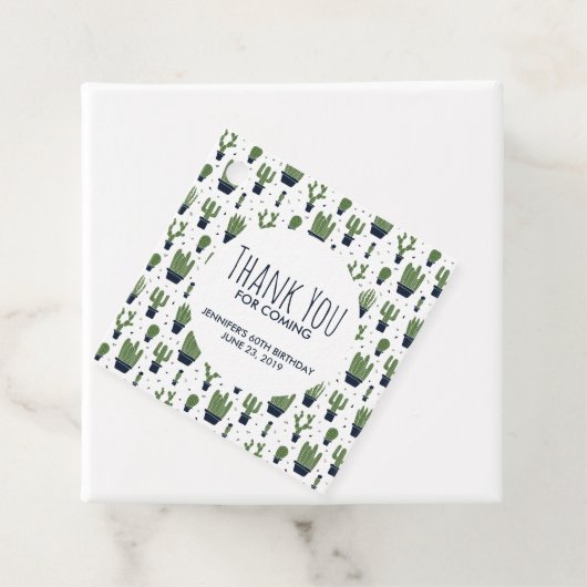 Rustieke Donkergroene cactus woestijnpatroon Verja Bedankjes Labels