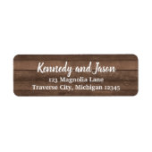 Rustieke donkerhouten witte Adresetiketten Etiket (Voorkant)