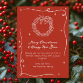 Rustieke Doodle Krans Kerstmis Feestdagenkaart