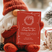 Rustieke Doodle Krans Kerstmis Feestdagenkaart