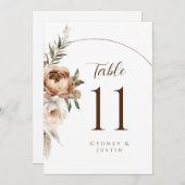 Rustieke Dread Floral Pampas Tafelnummers (Voorkant / Achterkant)