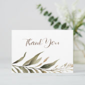 Rustieke Dread Floral Pampas Wedding Bedankkaart (Staand voorkant)