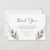 Rustieke Dread Floral Pampas Wedding Bedankkaart (Achterkant)