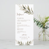 Rustieke Dread Floral Pampas Wedding Menu (Staand voorkant)