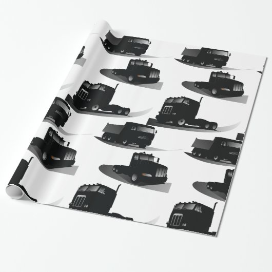 Rustieke Drie Zwarte Trucks  Truck Design Cadeaupapier (Uitgerold)