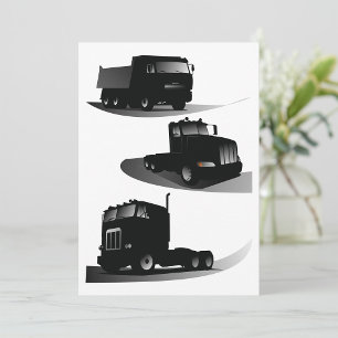 Rustieke Drie Zwarte Trucks Truck Design Kaart