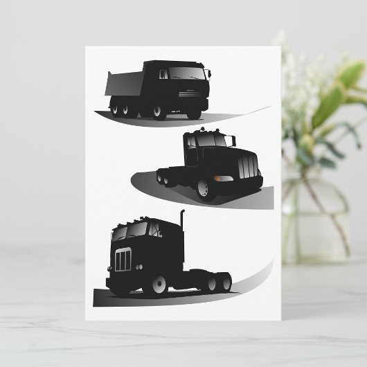 Rustieke Drie Zwarte Trucks Truck Design Kaart