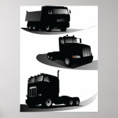 Rustieke Drie Zwarte Trucks  Truck Design Poster (Voorkant)