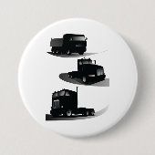 Rustieke Drie Zwarte Trucks  Truck Design Ronde Button 7,6 Cm (Voorkant)