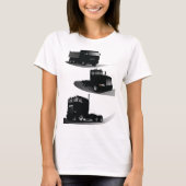 Rustieke Drie Zwarte Trucks  Truck Design T-shirt (Voorkant)